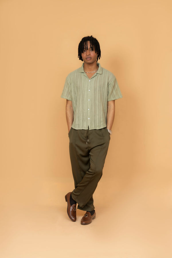 Crochet Sage Green Shirt