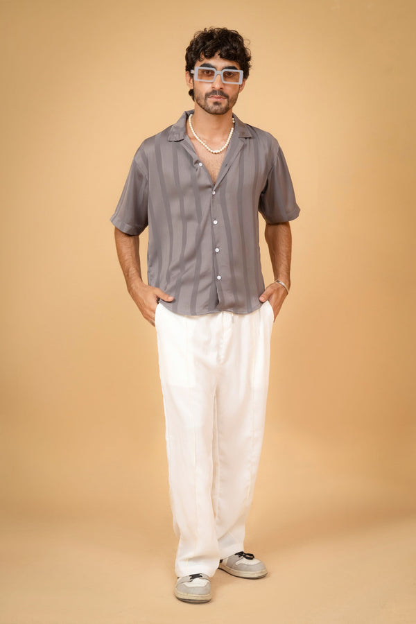 Slate Grey Button-Down Shirt