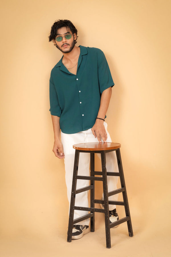 Emerald Green Button-Down Top