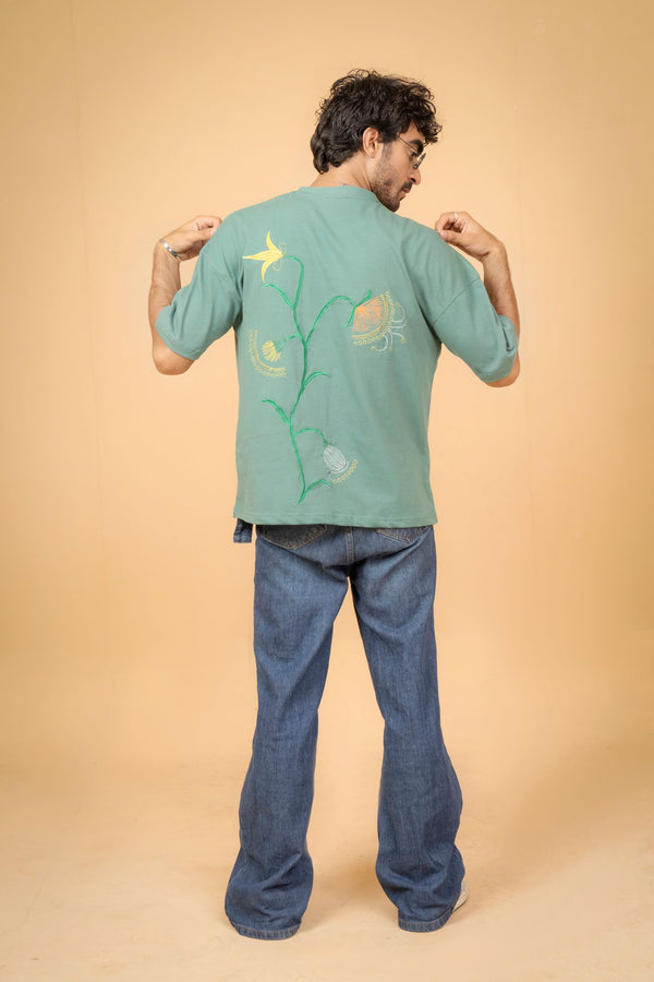 Floral Embroidered Oversized T-shirt